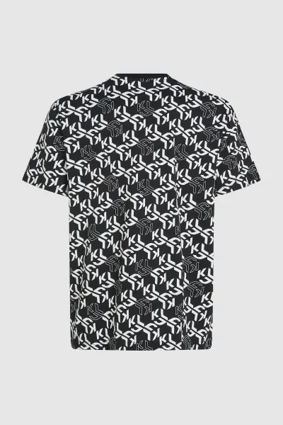 Tričko Karl Lagerfeld Jeans Klj Reg Ss Monogram Aop Tee Outline Monogram Aop Black