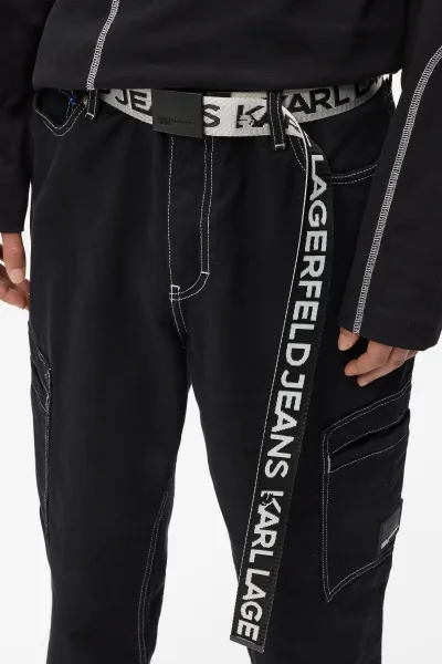 Opasok Karl Lagerfeld Jeans Klj Reversible Webbing Belt White