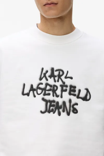 Mikina Karl Lagerfeld Jeans Klj Reg Graffiti Sweat White