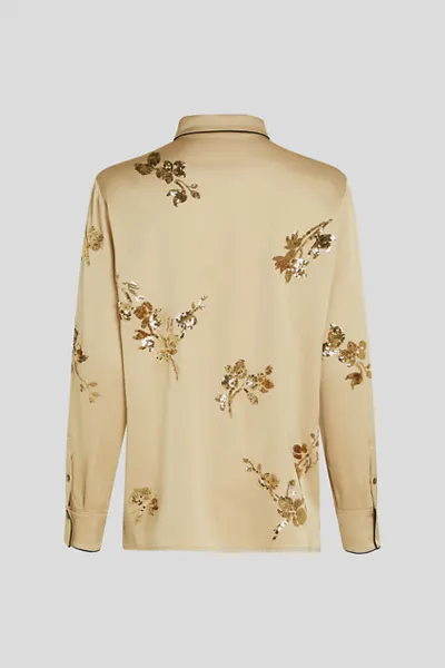 Blúzka Karl Lagerfeld Fluid Sequins Blouse Champagne Sequins