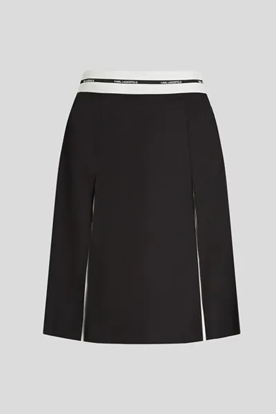 Sukňa Karl Lagerfeld Bw Tailored Pleated Skirt Black/White