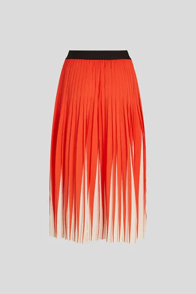 Sukňa Karl Lagerfeld Commercial Pleated Skirt Tangerine Tango