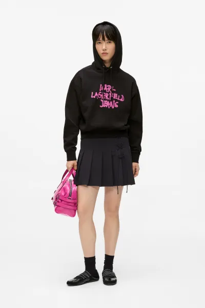 Mikina Karl Lagerfeld Jeans Klj Reg Graffiti Hoodie Black