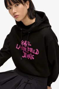 Mikina Karl Lagerfeld Jeans Klj Reg Graffiti Hoodie Black