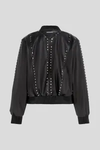 Bunda Karl Lagerfeld Stud Faux Leather Bomber Black