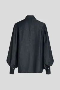 Blúzka Karl Lagerfeld Fluid Denim Blouse Dark Blue Denim