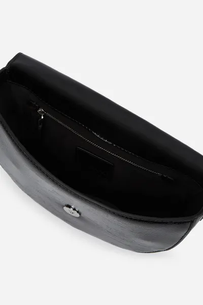 Kabelka Karl Lagerfeld Jeans Klj Box Logo Saddle Bag Glossy Black