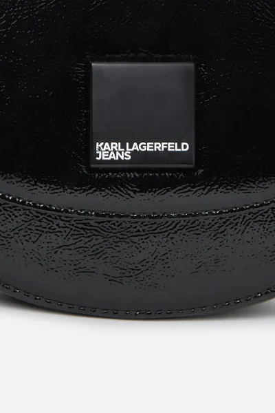 Kabelka Karl Lagerfeld Jeans Klj Box Logo Saddle Bag Glossy Black