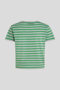Tričko Karl Lagerfeld Ikon Stripe T-Shirt Fern Green-Grey-Stripe