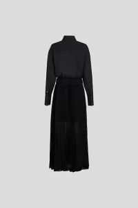 Šaty Karl Lagerfeld Pleated Fashion Shirt Dress Black