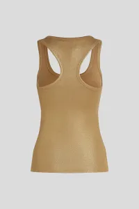 Top Karl Lagerfeld Coated Ribbed Tank Top Light Gold