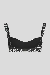 Plavky Karl Lagerfeld Karl Signature Aop Bikini Top Signature-Aop-Black