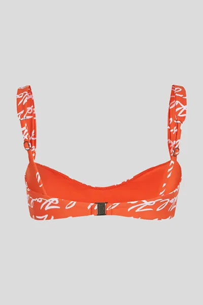 Plavky Karl Lagerfeld Karl Signature Aop Bikini Top Signature-Aop-Tango