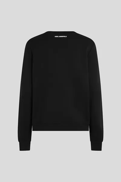 Mikina Karl Lagerfeld Logo Rhinestone Sweatshirt Black