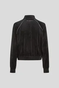 Mikina Karl Lagerfeld Ikon Velvet Zip Up Black