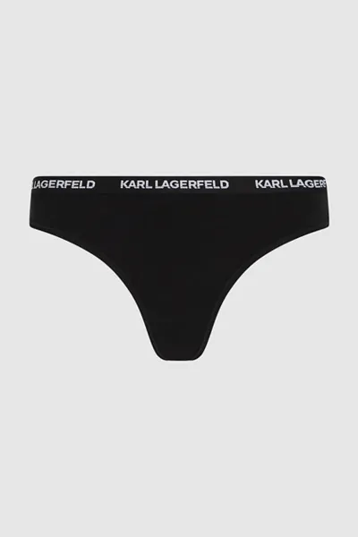 Spodná Bielizeň Karl Lagerfeld Logo Thong Black/White/Grey