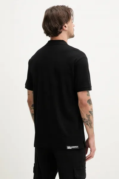 Tričko Karl Lagerfeld Jeans Klj Regular Pique Polo Black
