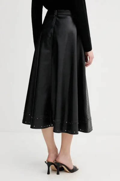 Sukňa Karl Lagerfeld Stud Detail Faux Leather Skirt Black