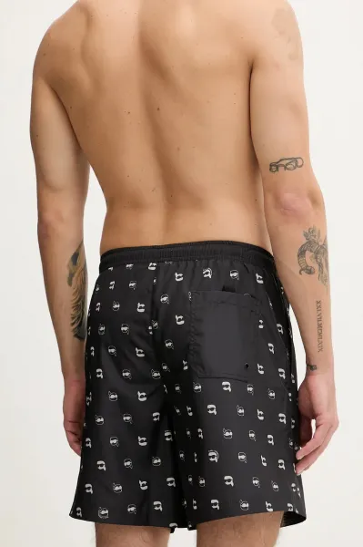 Plavky Karl Lagerfeld Ikon Dot Aop Med Boardshort Aop Karl Dot Black