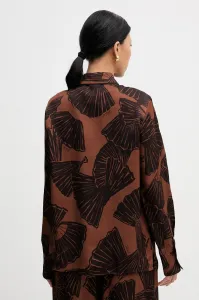 Blúzka Karl Lagerfeld Printed Fluid Blouse Graphic Fan Friar Brown