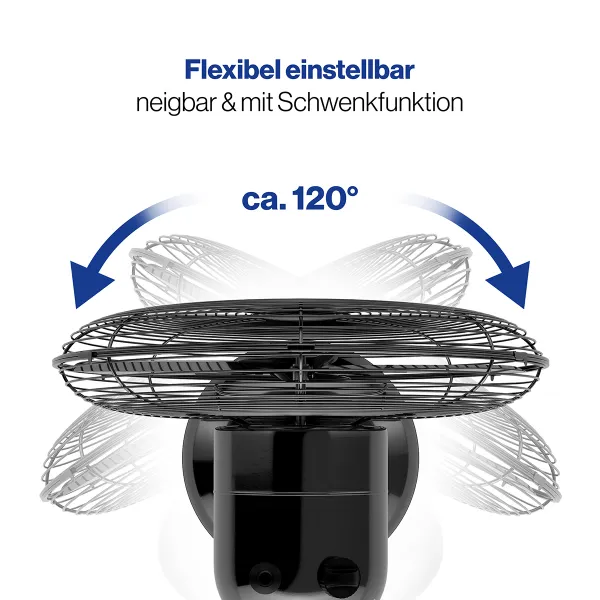 VL 3063 BK stolový ventilátor 30cm kovový čierny