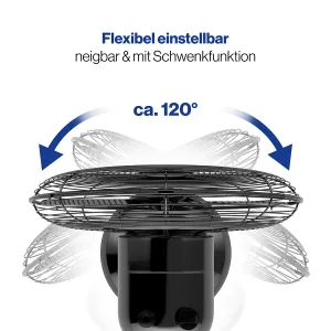 VL 3063 BK stolový ventilátor 30cm kovový čierny