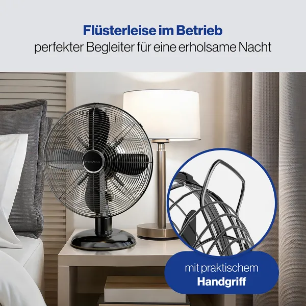 VL 3063 BK stolový ventilátor 30cm kovový čierny