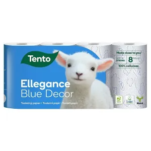 Tento Ellegance Blue Decor toaletný papier 3 vrstvy 8 roliek