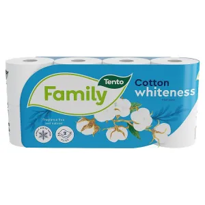 Tento Family Cotton Whiteness toaletný papier 2 vrstvy 8 roliek