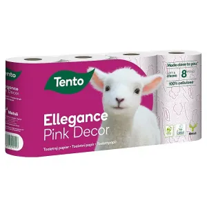 Tento Ellegance Pink Decor toaletný papier 3 vrstvy 8 roliek