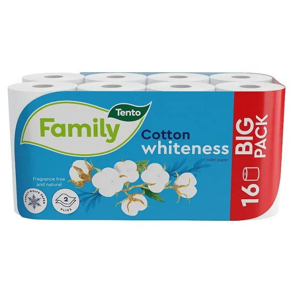 Tento Family Cotton Whiteness toaletný papier 2 vrstvy 16 roliek