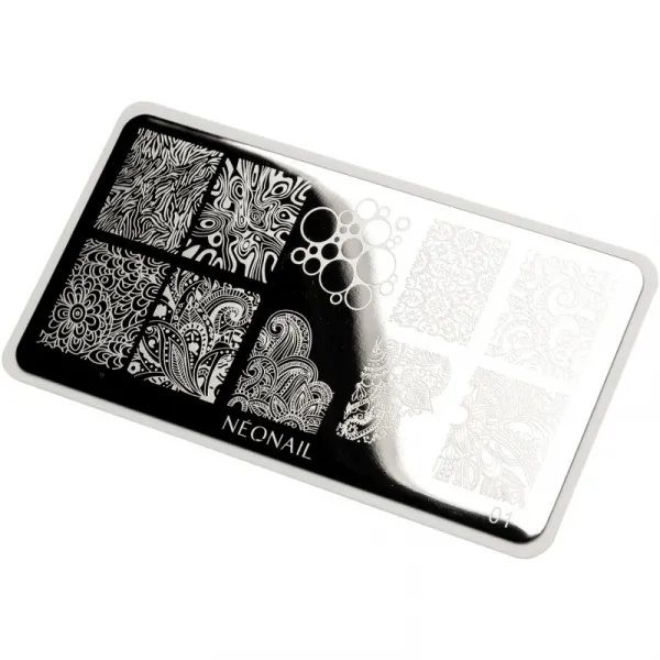 NEONAIL Stamping Plate šablóny na nechty typ 01 1 ks
