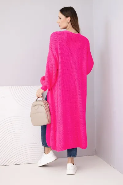 Long cardigan pink neon sweater
