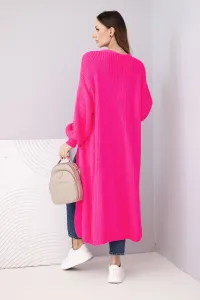 Long cardigan pink neon sweater