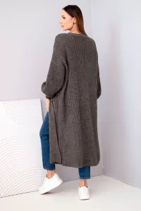 Legínovo Dlhý kardigan sveter cappuccino Farba: Hnedá, Veľkosť: UNI
