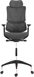 ANTARES Ergonomická kancelárska stolička KLEM, sedenie 8+ hodín denne