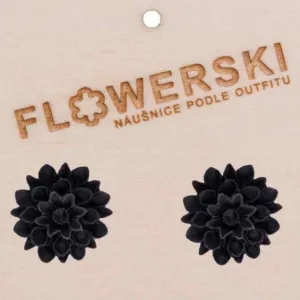 FLOWERSKI Flowerski náušnice - dark night BLACK