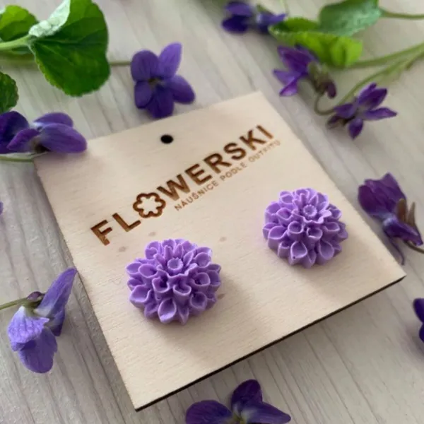 FLOWERSKI Flowerski náušnice - violet PURPLE