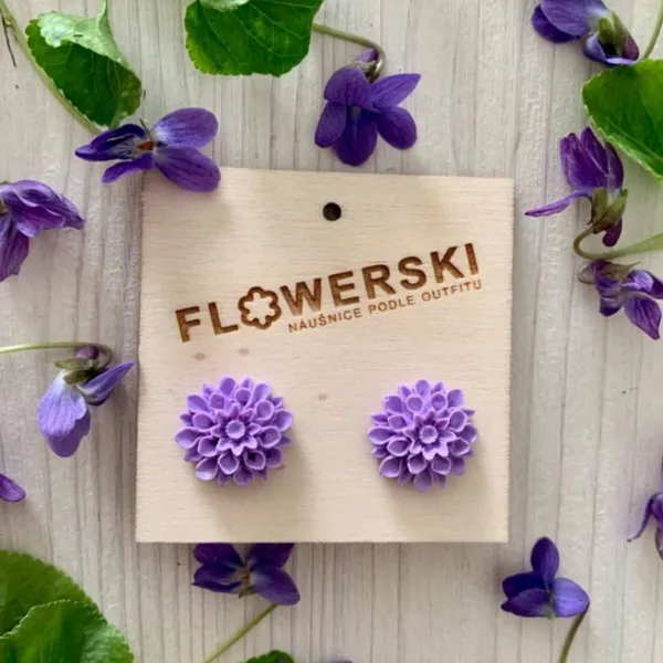 FLOWERSKI Flowerski náušnice - violet PURPLE