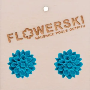 FLOWERSKI Flowerski náušnice - summer ocean BLUE