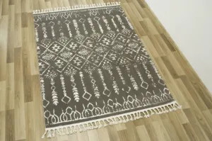 Koberec Karof 2619A tmavo sivý / bielý