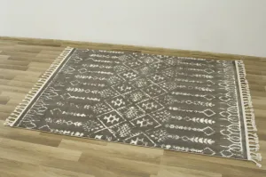 Koberec Karof 2619A tmavo sivý / bielý