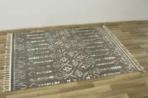 Koberec Karof 2619A tmavo sivý / bielý