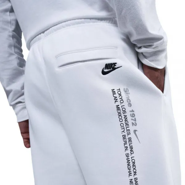 Pánske tepláky NIKE M NK CLUB BNGEE PNT SWSH SPRT WHITE METALLIC SILVER