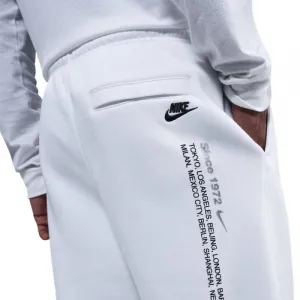 Pánske tepláky NIKE M NK CLUB BNGEE PNT SWSH SPRT WHITE METALLIC SILVER
