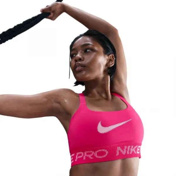 Dámska tréningová športová podprsenka NIKE PRO W NP LS BRA TT GRX RUSH PINK PINK FOAM WHITE