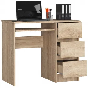 Ak furniture Písací stôl A-6 90 cm dub sonoma pravý