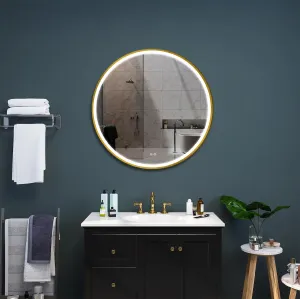 REA Nástěnné zrcadlo s LED osvětlením MMJ 60 cm zlaté