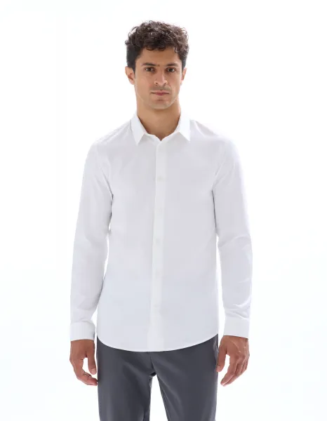 Biela pánska slim fit košeľa