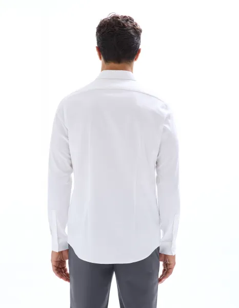 Biela pánska slim fit košeľa